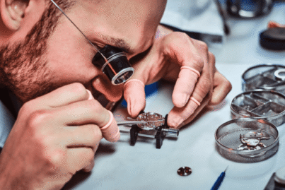 Watch Maker Working On A Luxury Watch