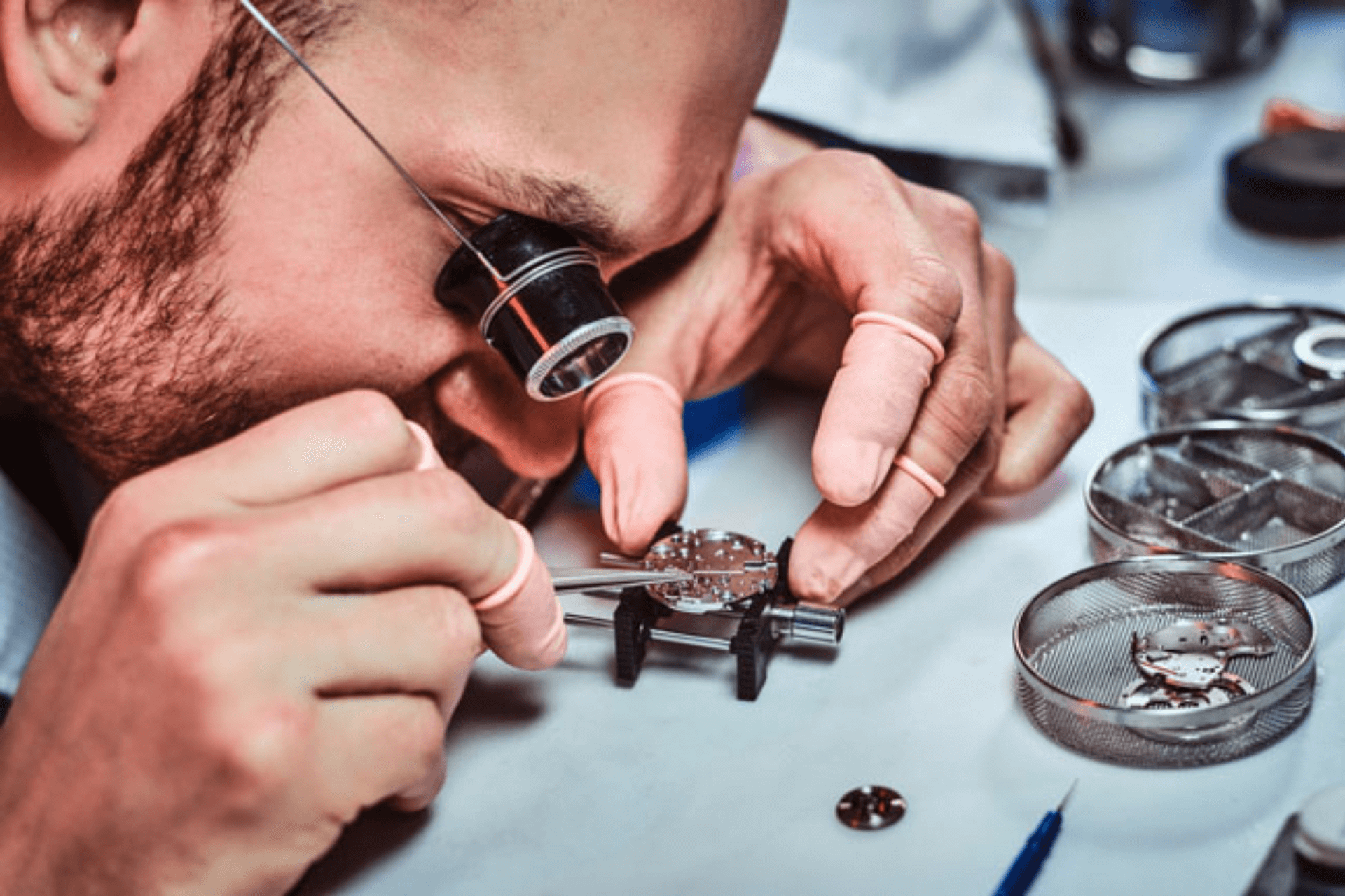 Watch Maker Working On A Luxury Watch