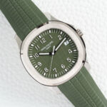 Patek Philippe Aquanaut 42.2mm White Gold Case Green Dial Green Strap 5168G-010