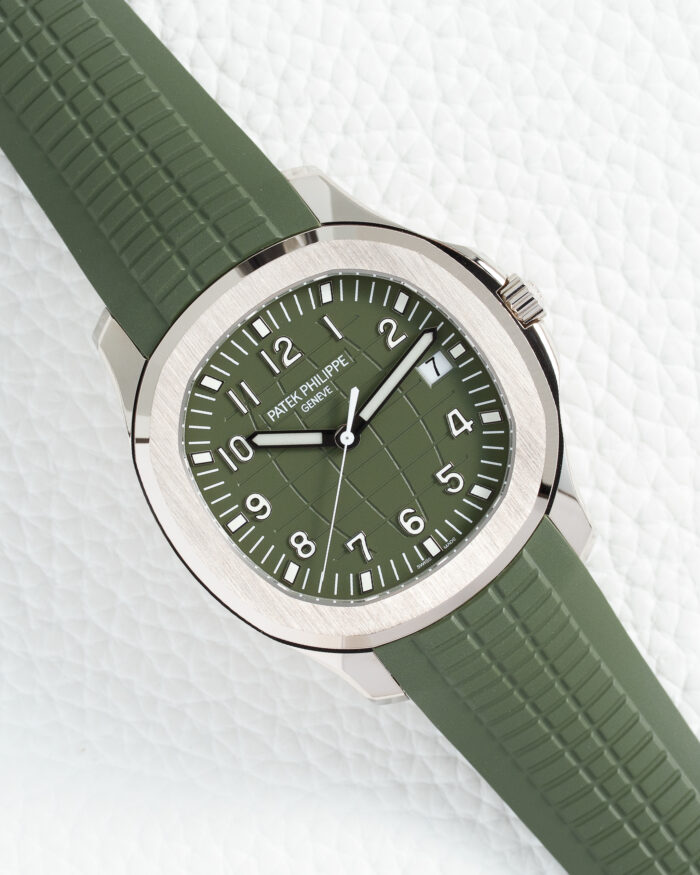 Patek Philippe Aquanaut 42.2mm White Gold Case Green Dial Green Strap 5168G-010 - Image 1
