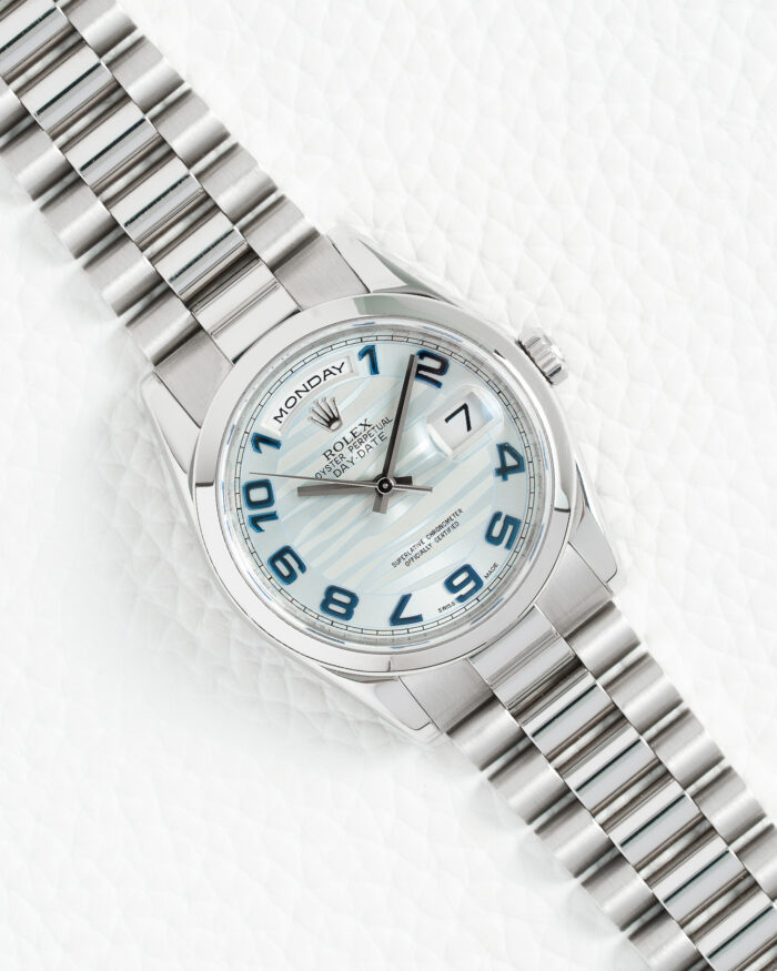 Rolex Day-Date 36mm GLACIER BLUE WAVE Platinum 118206 - Image 1