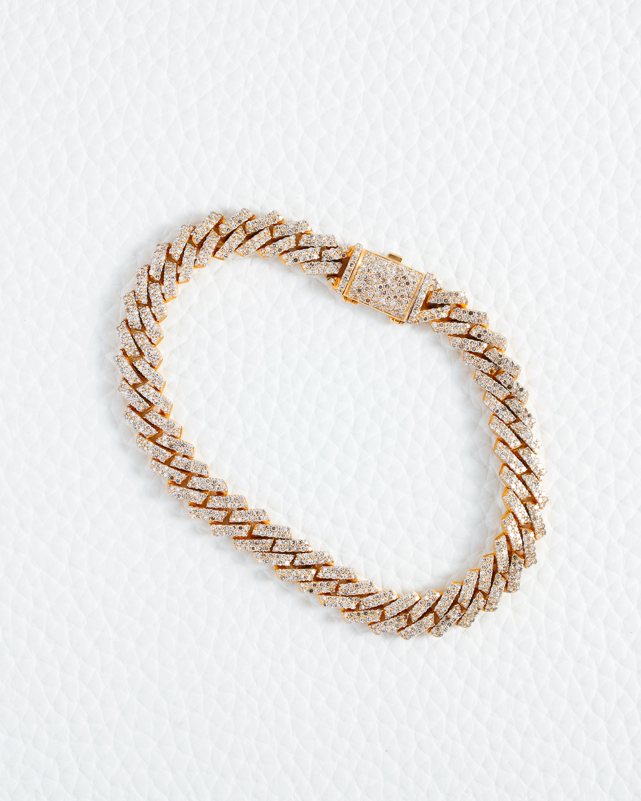 Bracelet-1 Custom 10K Yellow Gold Pave Diamond Bracelet 8 inches - Image 1